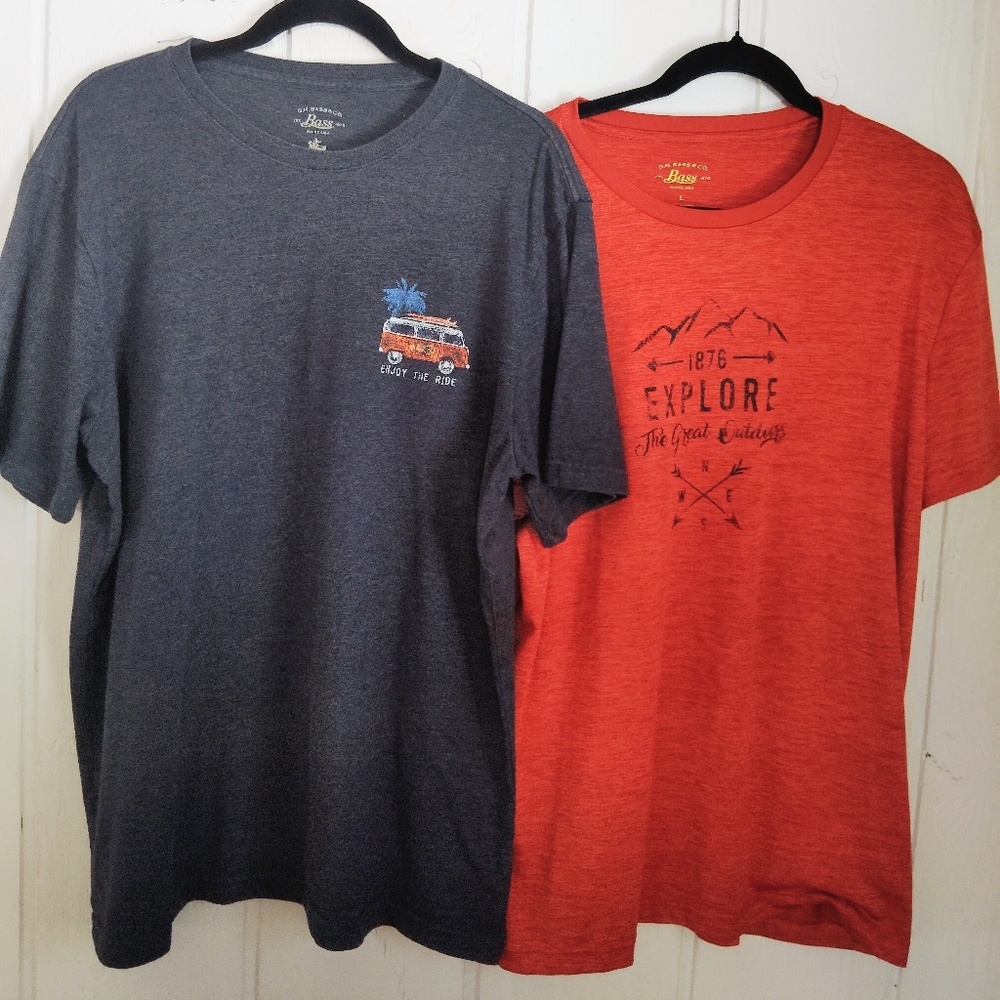 BUNDLE OF 2!! G.H. Bass & Co. Outdoor Short Sleeve Tees. Size L